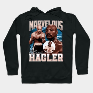 Marvelous Marvin Hagler Boxing Legend Signature Vintage Retro 80s 90s Bootleg Rap Style Hoodie